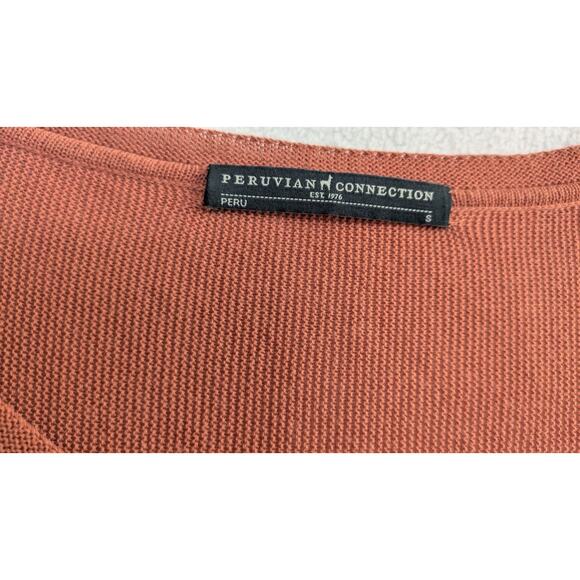 Peruvian Connection Top Avignon Orange Rust Tunic Cotton Modal Shirt Lightweight - Picture 2 of 8